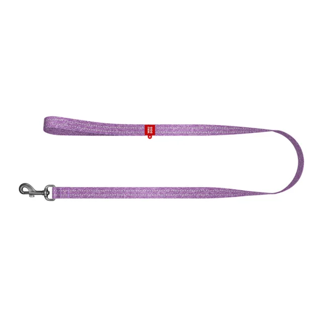 Поводок светоотражающий WAUDOG Re-cotton для собак, хлопок, L-XXL, 25 мм/200 см, фиолетовый