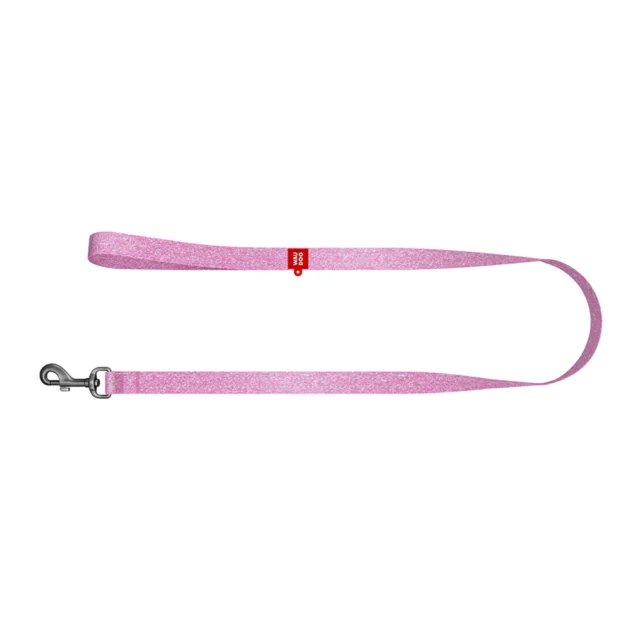 Повідець світловідбиваючий WAUDOG Re-cotton для собак, бавовна, L-XXL, 25 мм/300 см, рожевий