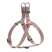 Шлея светоотражающая WAUDOG Re-cotton для собак, с QR паспортом, хлопок/пластик, L, 25 мм/60-90 см, коричневый