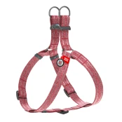 Шлея светоотражающая WAUDOG Re-cotton для собак, с QR паспортом, S, хлопок/пластик, 15 мм/40-55 см, красный