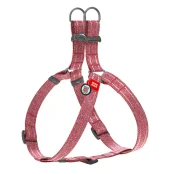 Шлея светоотражающая WAUDOG Re-cotton для собак, с QR паспортом, хлопок/пластик, L, 25 мм/60-90 см, красный