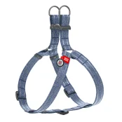 Шлея светоотражающая WAUDOG Re-cotton для собак, с QR паспортом, хлопок/пластик, L, 25 мм/60-90 см, синий