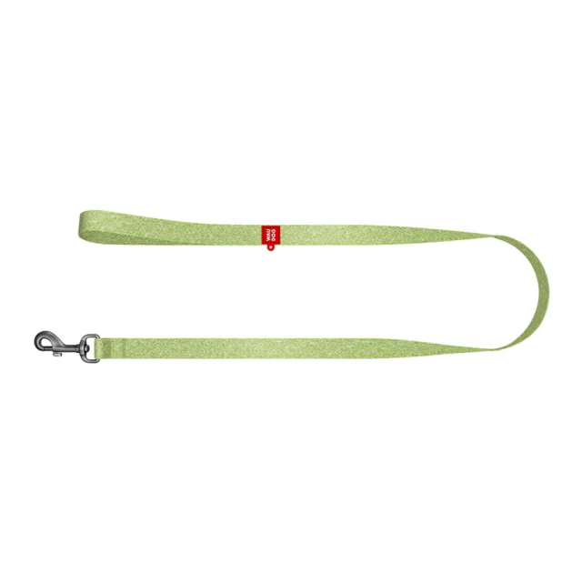 Повідець світловідбиваючий WAUDOG Re-cotton для собак, з QR паспортом, бавовна, S, 15 мм/150 см, салатовий