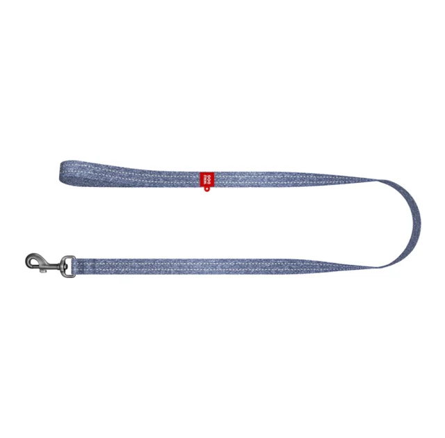 Повідець світловідбиваючий WAUDOG Re-cotton для собак, з QR паспортом, бавовна, S, 15 мм/150 см, синій