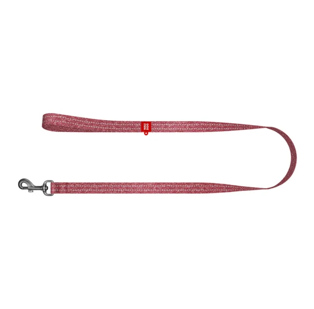 Повідець світловідбиваючий WAUDOG Re-cotton для собак, з QR паспортом, бавовна, S, 15 мм/200 см, червоний
