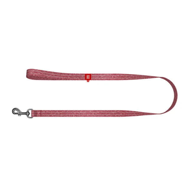 Повідець світловідбиваючий WAUDOG Re-cotton для собак, з QR паспортом, бавовна, S, 15 мм/300 см, червоний