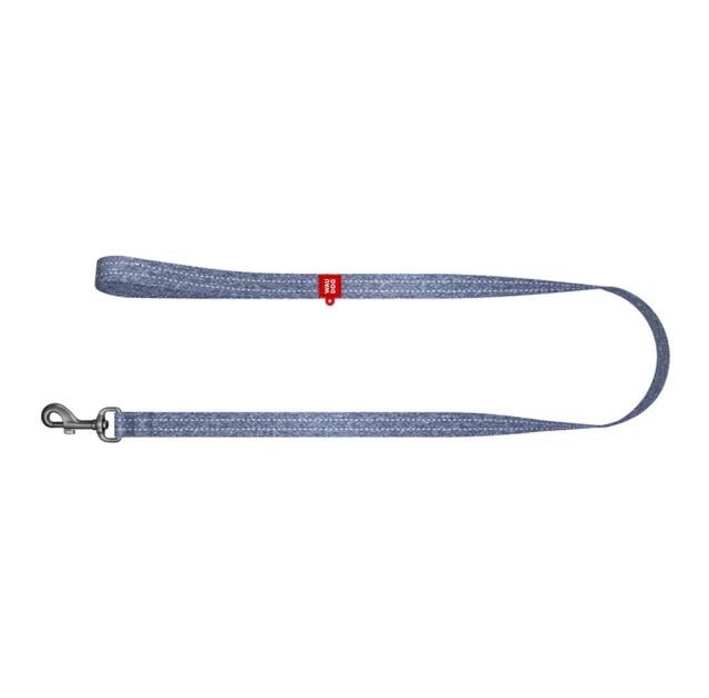 Повідець світловідбиваючий WAUDOG Re-cotton для собак, з QR паспортом, бавовна, S, 15 мм/300 см, синій