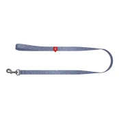Повідець світловідбиваючий WAUDOG Re-cotton для собак, з QR паспортом, бавовна, S, 15 мм/500 см, синій