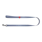 Повідець світловідбиваючий WAUDOG Re-cotton для собак, з QR паспортом, бавовна, M, 20 мм/150 см, синій