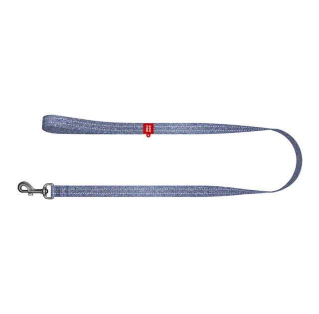 Повідець світловідбиваючий WAUDOG Re-cotton для собак, з QR паспортом, бавовна, M, 20 мм/200 см, синій