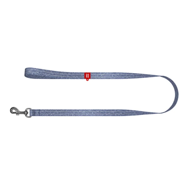 Повідець світловідбиваючий WAUDOG Re-cotton для собак, з QR паспортом, бавовна, M, 20 мм/500 см, синій