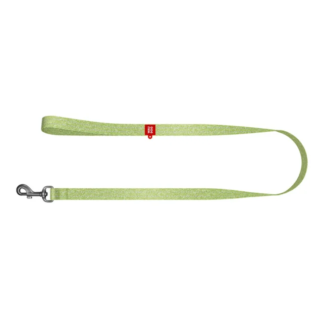 Повідець світловідбиваючий WAUDOG Re-cotton для собак, з QR паспортом, бавовна, L-XXL, 25 мм/200 см, салатовий