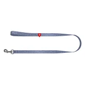 Повідець світловідбиваючий WAUDOG Re-cotton для собак, з QR паспортом, бавовна, L-XXL, 25 мм/300 см, синій