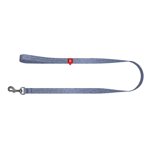 Повідець світловідбиваючий WAUDOG Re-cotton для собак, з QR паспортом, бавовна, L-XXL, 25 мм/300 см, синій