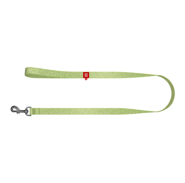 Повідець світловідбиваючий WAUDOG Re-cotton для собак, з QR паспортом, бавовна, L-XXL, 25 мм/500 см, салатовий