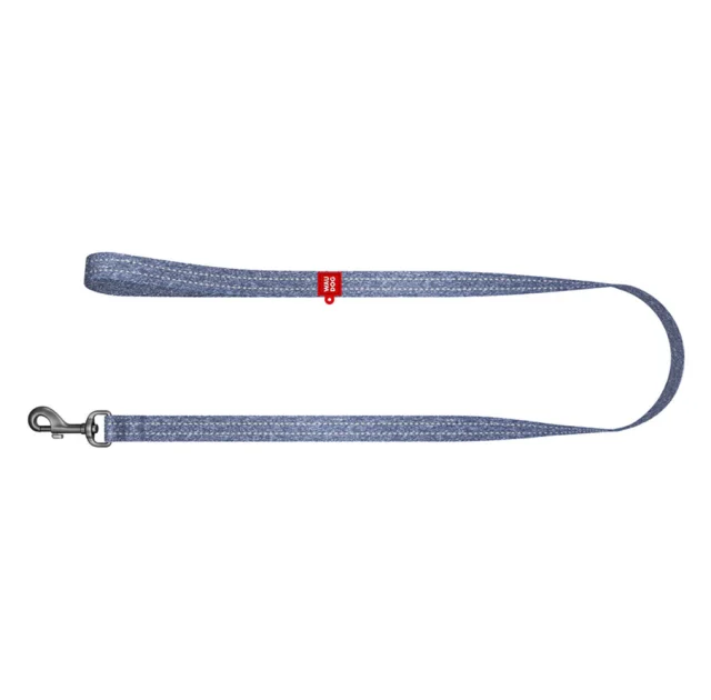 Повідець світловідбиваючий WAUDOG Re-cotton для собак, з QR паспортом, бавовна, L-XXL, 25 мм/500 см, синій