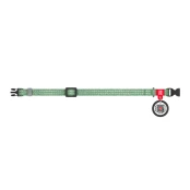 Нашийник світловідбиваючий WAUDOG Re-cotton для котів та собак, бавовна/пластик, XS, 10 мм/20-30 см, зелений