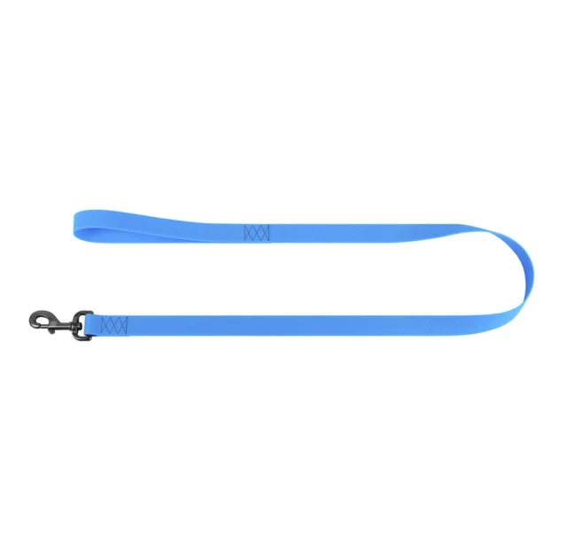 Повідець водостійкий WAUDOG Waterproof для собак, світиться, метал, L-XXL, 15 мм/305 см, блакитний