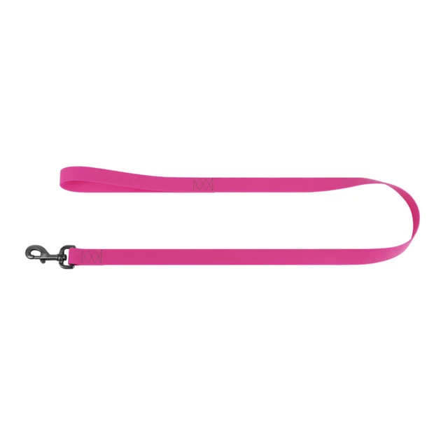 Повідець водостійкий WAUDOG Waterproof для собак, світиться, метал, L-XXL, 15 мм/305 см, рожевий