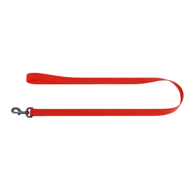 Повідець водостійкий WAUDOG Waterproof для собак, світиться, метал, L-XXL, 20 мм/305 см, червоний