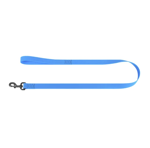 Повідець водостійкий WAUDOG Waterproof для собак, світиться, метал, L-XXL, 25 мм/305 см, блакитний