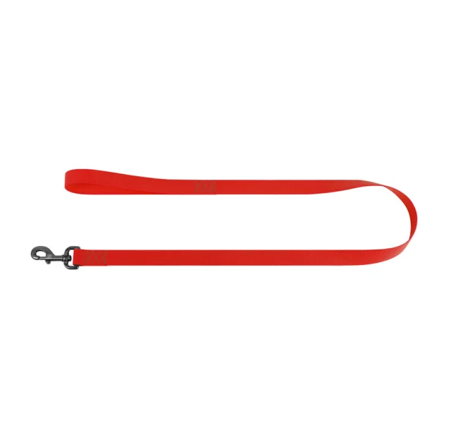 Повідець водостійкий WAUDOG Waterproof для собак, світиться, метал, L-XXL, 25 мм/305 см, червоний