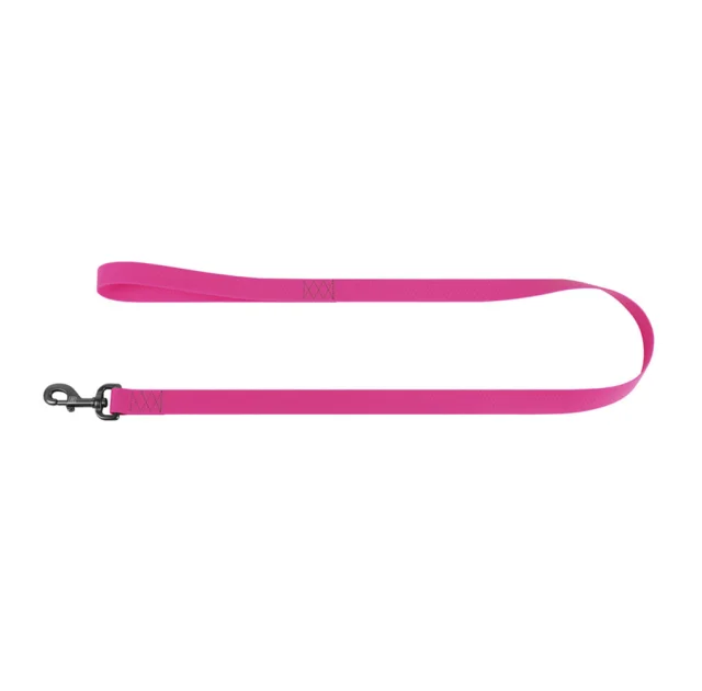 Повідець водостійкий WAUDOG Waterproof для собак, світиться, метал, L-XXL, 25 мм/305 см, рожевий