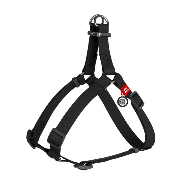 Шлея водостійка WAUDOG Waterproof для собак, метал, XS, 15 мм/40-55 см, чорний