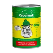 Консервы Хвостик для взрослых собак, с кусочками говядины в подливе, 1.24 кг