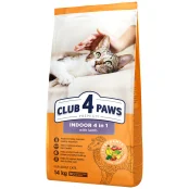 Сухий корм Клуб 4 Лапи Premium для котів що живуть у приміщенні, з ягням, 14 кг