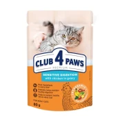 Влажный корм Клуб 4 Лапы Premium для взрослых кошек с чувствительным пищеварением, 80 г