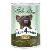 Консерви Клуб 4 Лапи Premium для дорослих собак, паштет з куркою та індичкою, 400 г
