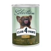 Консерви Клуб 4 Лапи Premium для дорослих собак, паштет з куркою та яловичиною, 400 г