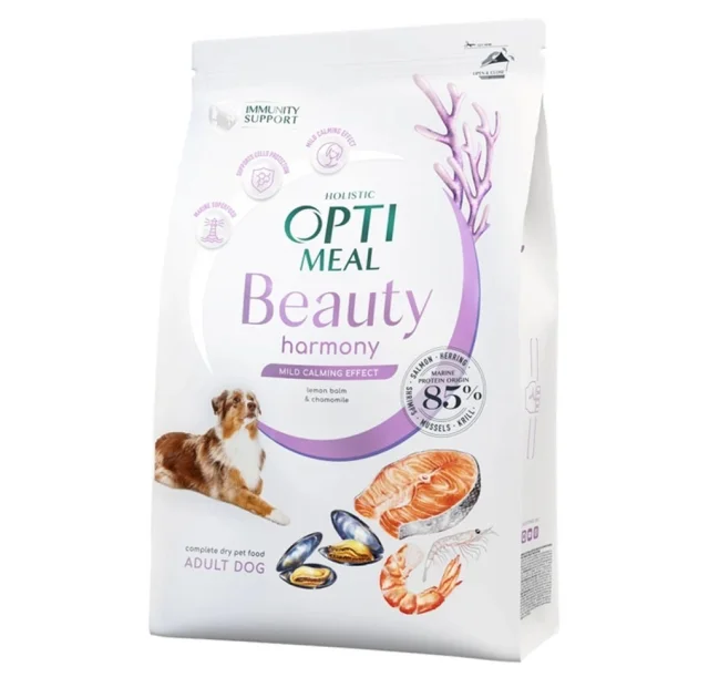 Сухий корм Optimeal Beauty Harmony для собак, із заспокійливим ефектом, на основі морепродуктів, 4 кг