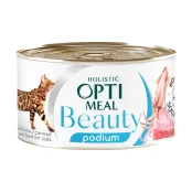 Консерви Optimeal Beauty Podium для котів, тунець в соусі з кільцями кальмара, 70 г