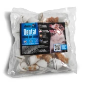Кость AnimAll Dental баварская узловая, для собак, с мясом курицы, 10-12 см, 10 штук