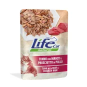Вологий корм LifeCat Tuna With Ham для дорослих котів, тунець та шинка, 70 г