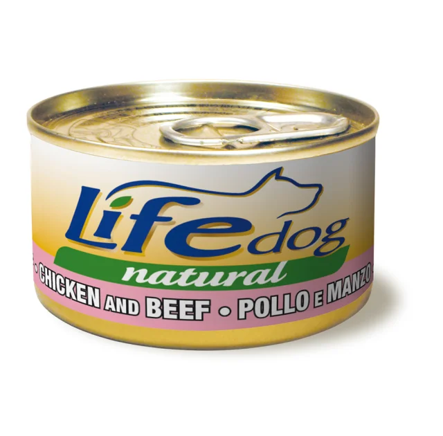 Консерви LifeDog Chicken Fillets With Beef для дорослих собак, філе яловичини та курки, 90 г