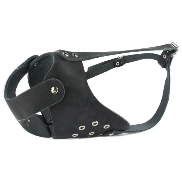 Намордник Cristel для собак, кожаный, "питбультерьер-2", чёрный