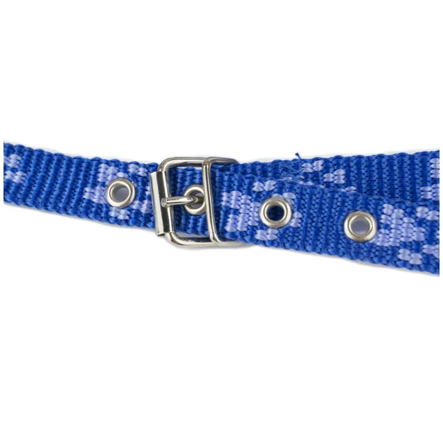 Шлейка Cristel для собак, нейлон, узор "голубой след", 15 мм / 24-34 см / 45-55 см, синий