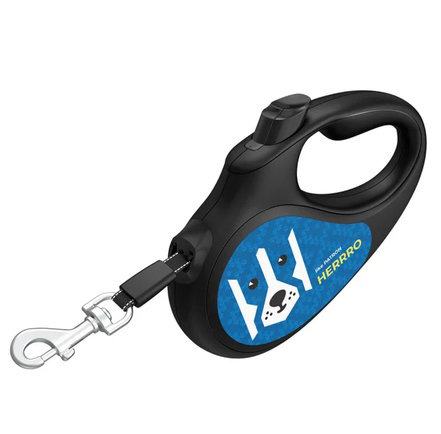 Повідець-рулетка Waudog R-leash для собак, малюнок "Патрон", розмір L, до 50 кг, 5 м, світловідбиваюча стрічка