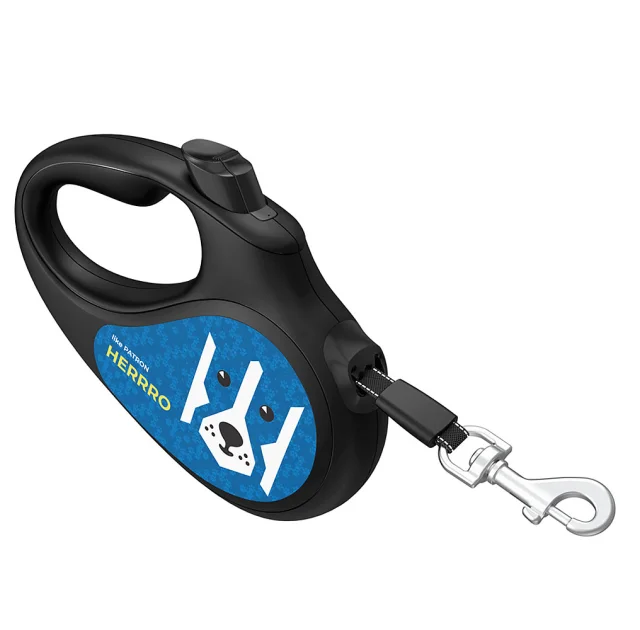 Повідець-рулетка Waudog R-leash для собак, малюнок "Патрон", розмір S, до 15 кг, 5 м, світловідбиваюча стрічка
