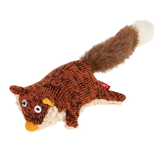 Игрушка GiGwi Plush Лиса для собак, с пищалкой, 9 см