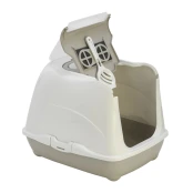 Закритий туалет Moderna Flip Cat Jumbo для кішок, з відкидною кришкою, сірий, 58 х 45 х 42 см