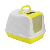 Закритий туалет Moderna Flip Cat Jumbo для кішок, з відкидною кришкою, лимонний, 58 х 45 х 42 см
