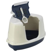 Закритий туалет Moderna Flip Cat для кішок, кутовий, чорничний, 56 х 45 х 39 см