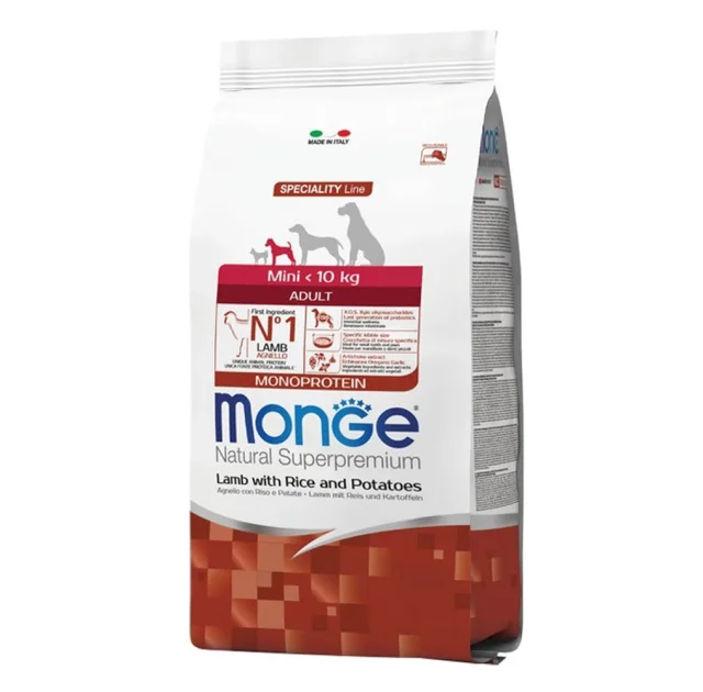 Сухий корм MONGE DOG Mini Adult ягня/рис/картопля, 800 г