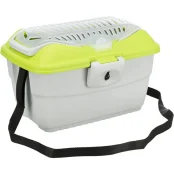 Переноска Trixie Mini-Capri Transport Box для гризунів, вагою до 2 кг, 40×22×30 см, світло-сіра/зелена