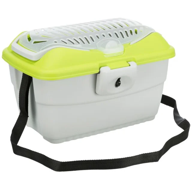 Переноска Trixie Mini-Capri Transport Box для гризунів, вагою до 2 кг, 40×22×30 см, світло-сіра/зелена
