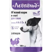 Влажный корм Леопольд мясной для собак, с птицей, в соусе, 100 г